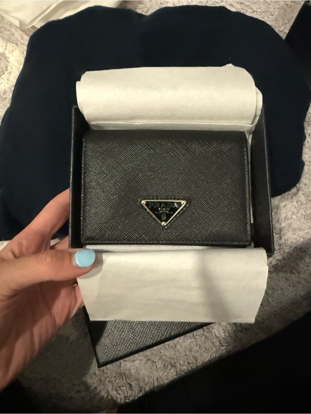 Prada Black Saffiano Leather Matching wallet